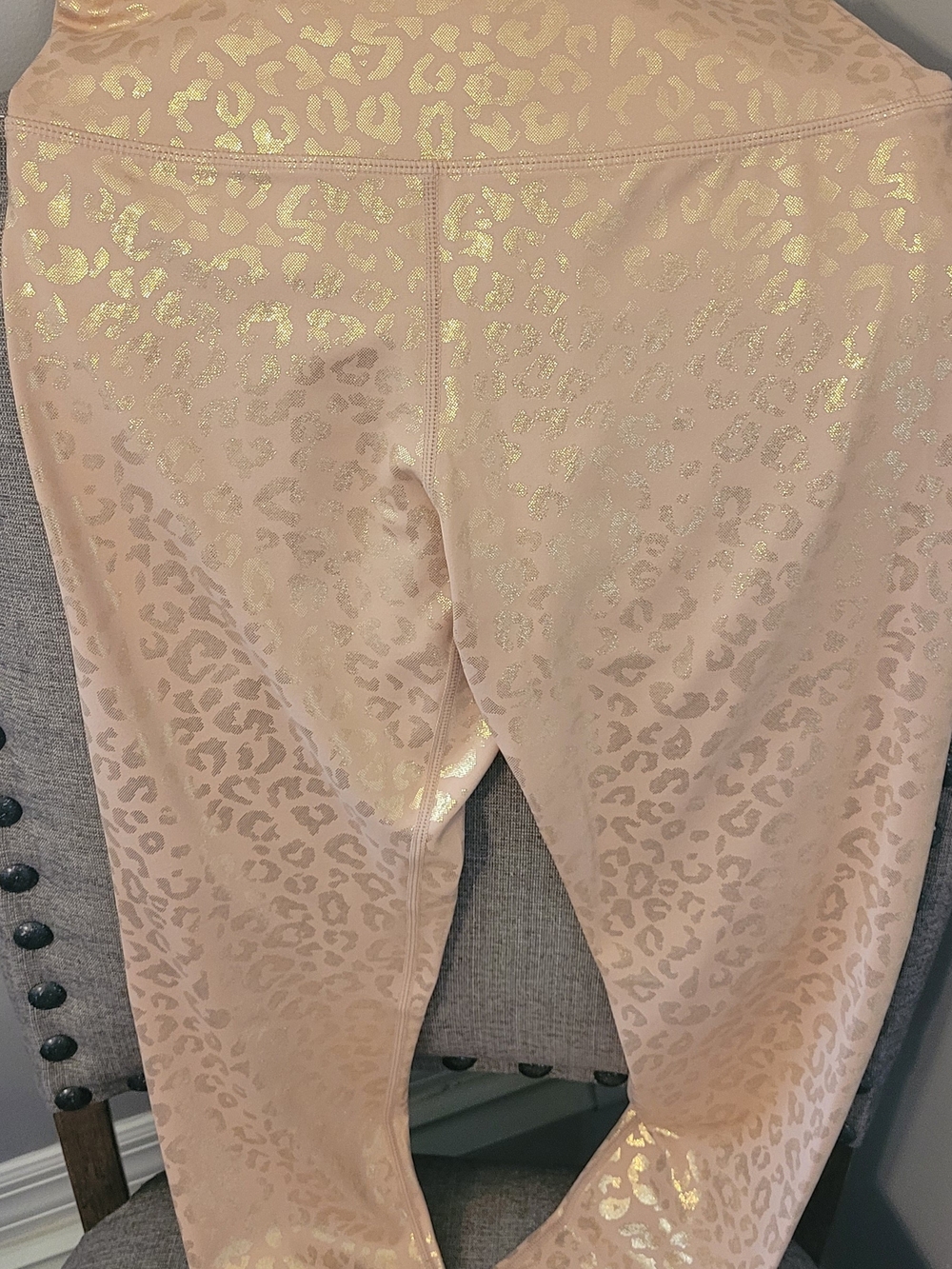 ZYIA Blush Leggings with Gold Foil Leopard